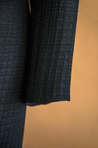 Robe chemisier viscose gaufrée noire