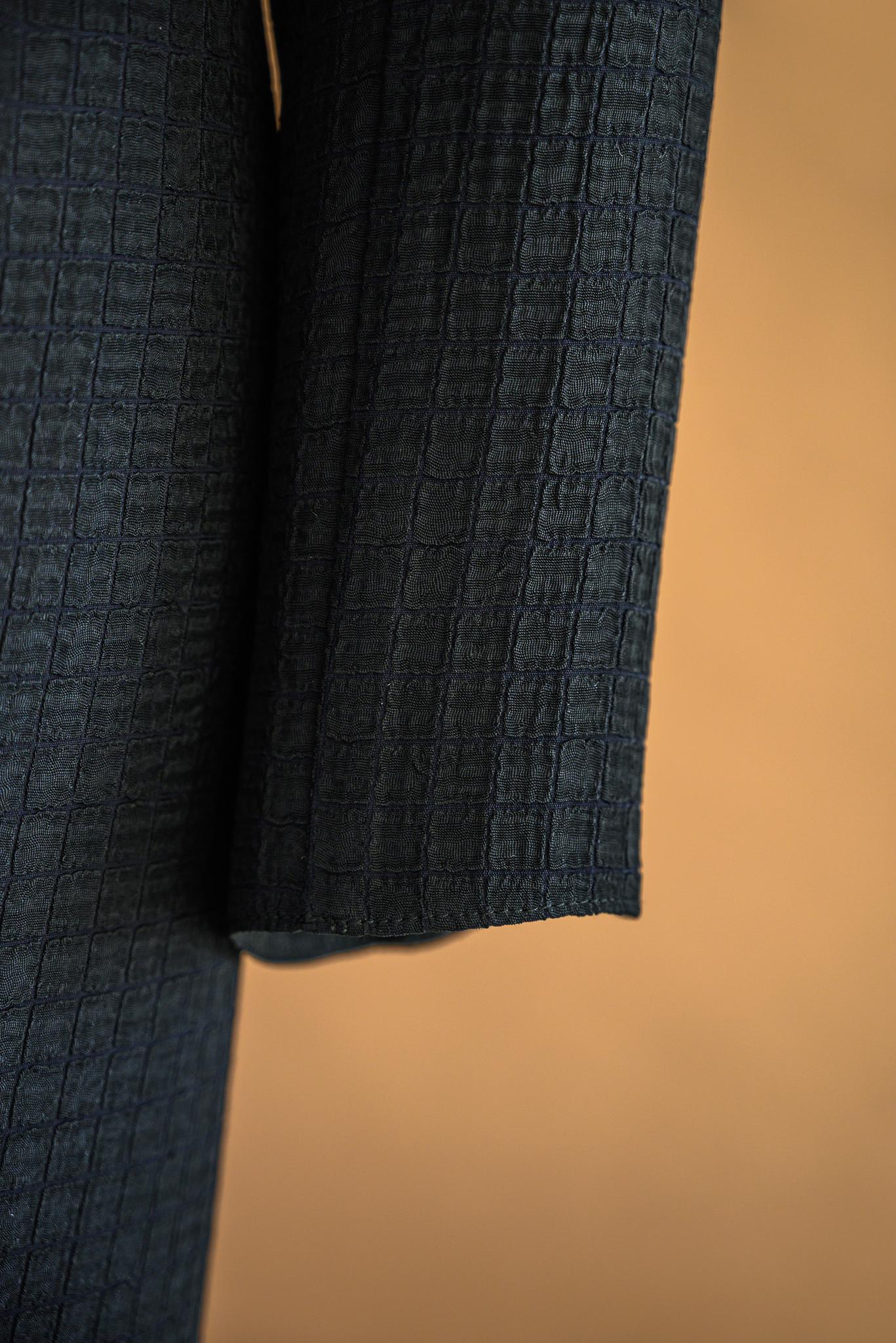 Robe chemisier viscose gaufrée noire