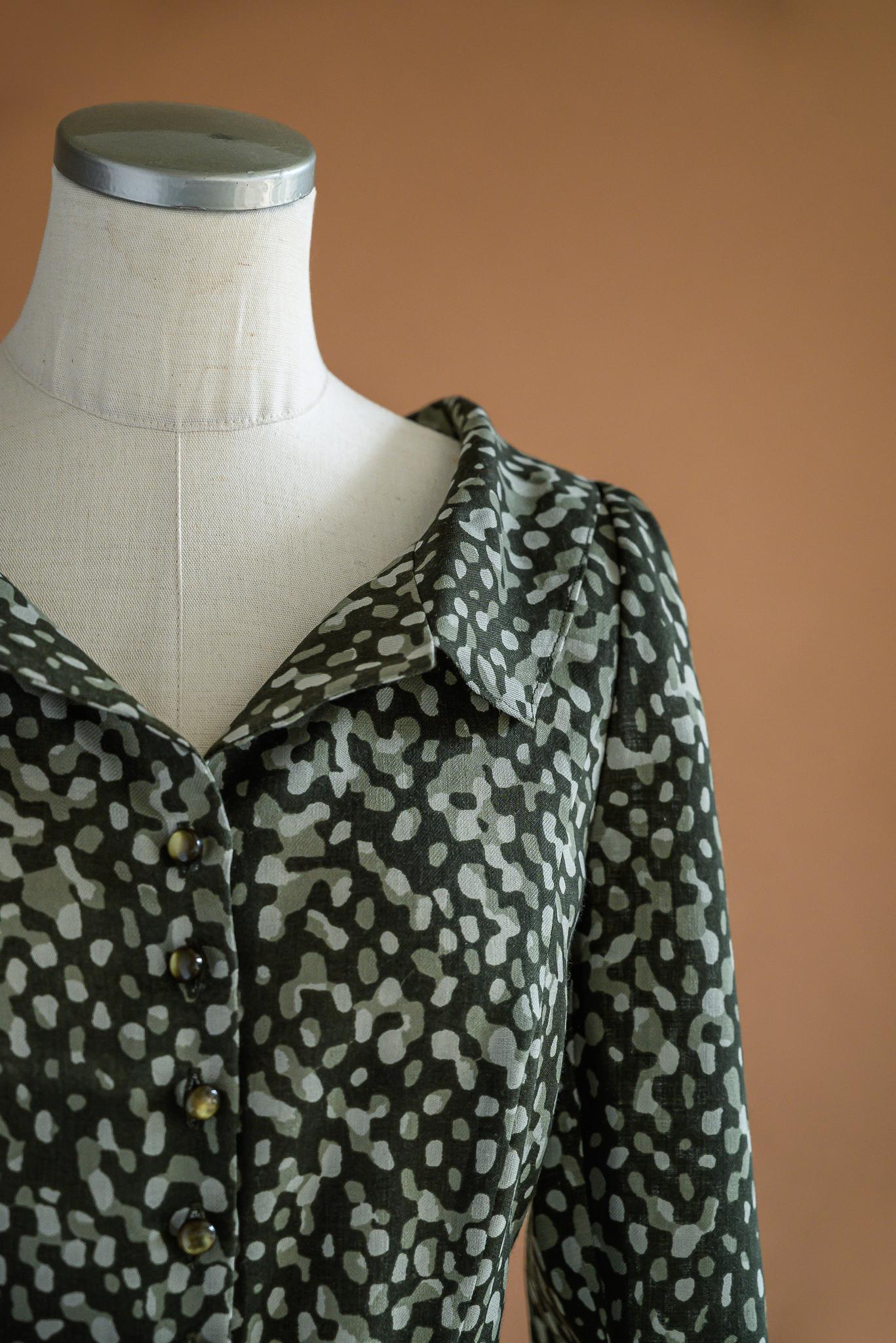 Robe voile de laine verte