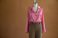 Chemisier charmeuse de soie rose