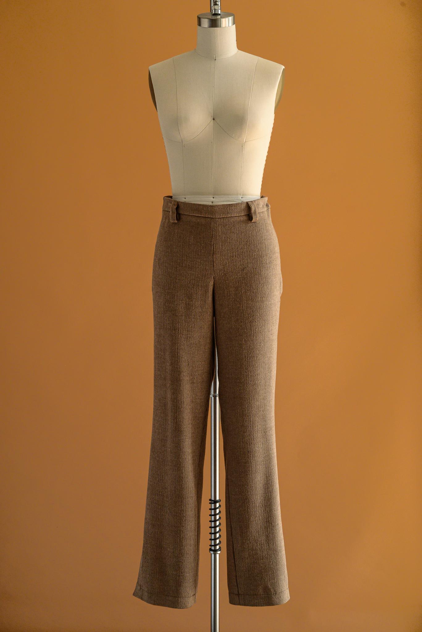 Pantalon velours cachemire brun