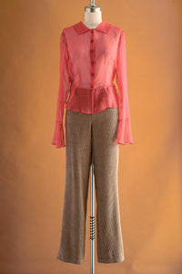 Pantalon velours cachemire brun