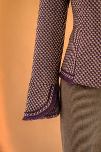 Veston tweed prune & beige