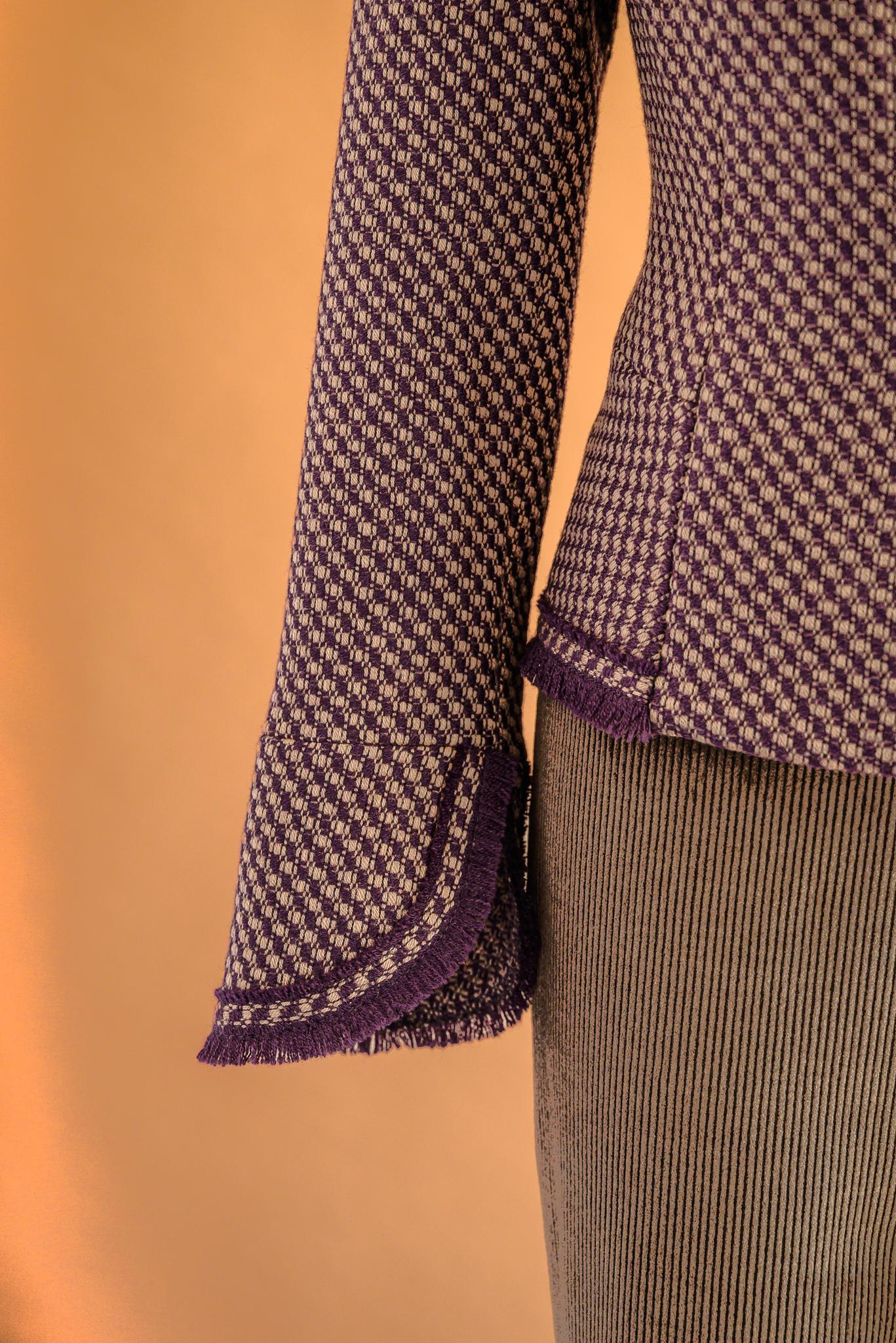 Veston tweed prune & beige