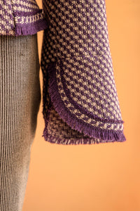 Veston tweed prune & beige