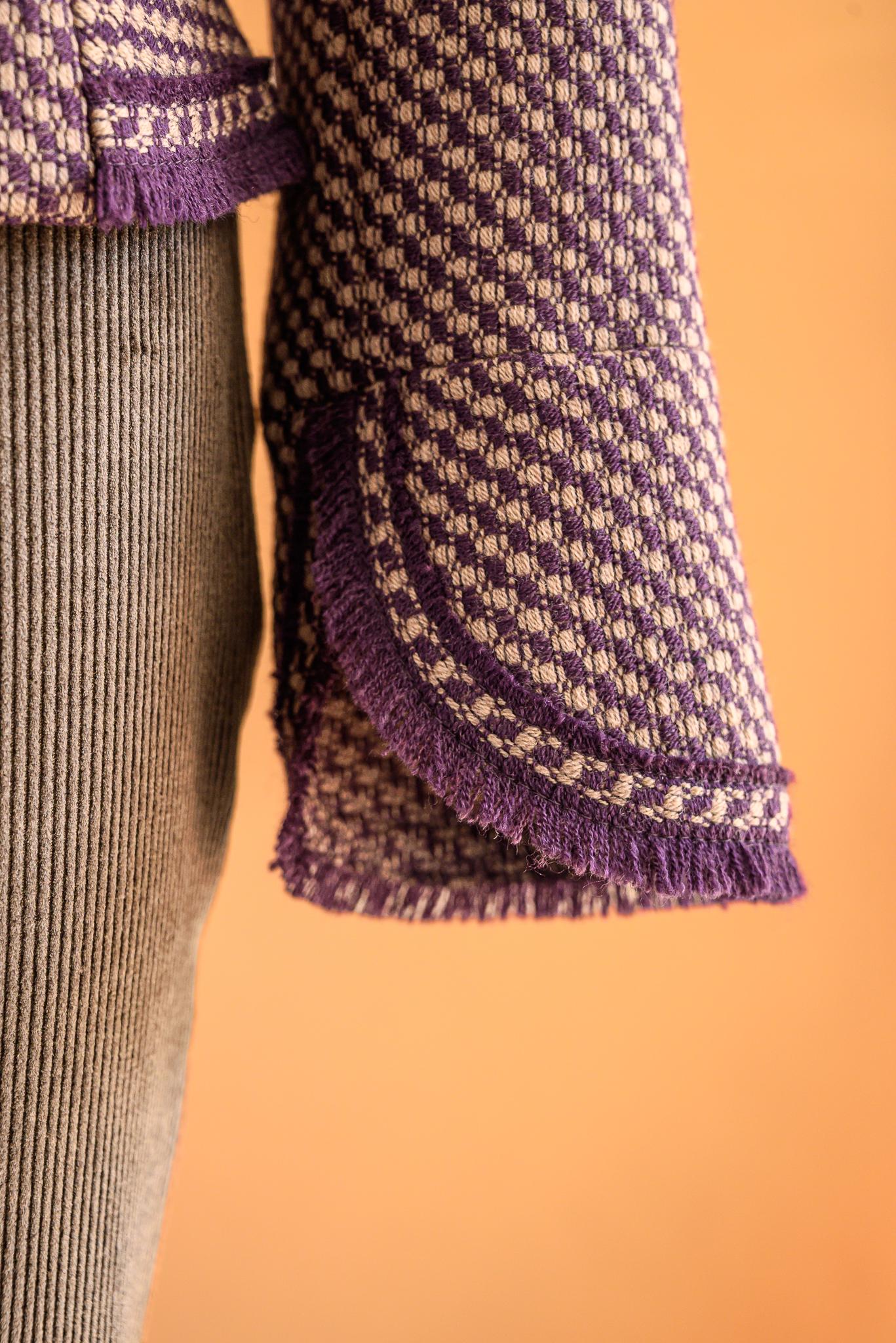 Veston tweed prune & beige