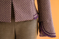 Veston tweed prune & beige