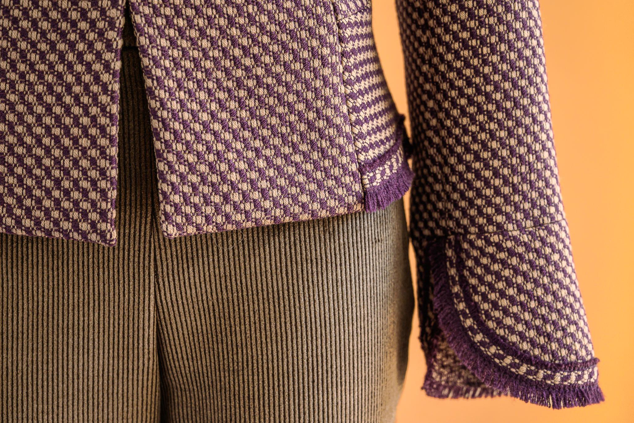 Veston tweed prune & beige