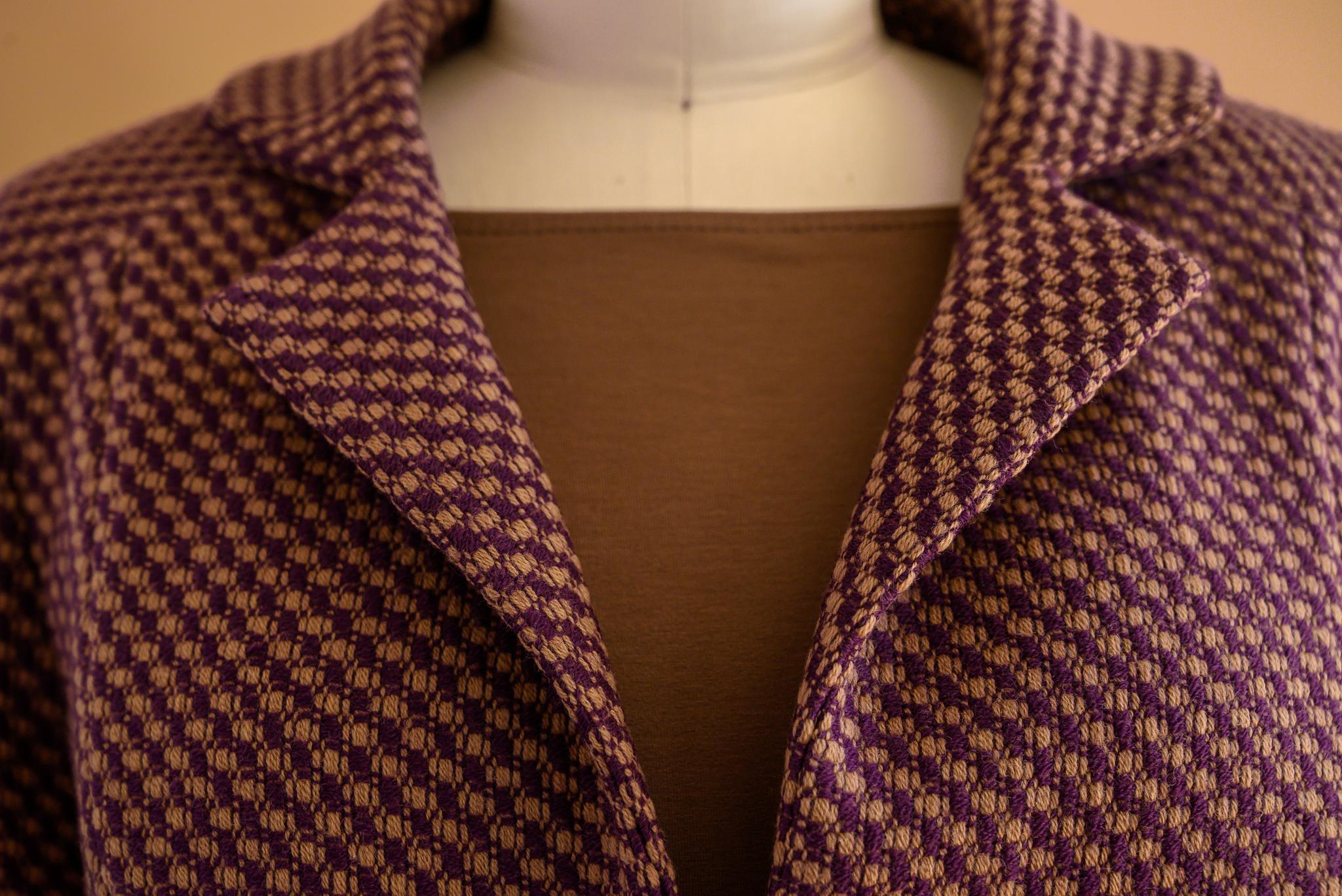 Veston tweed prune & beige