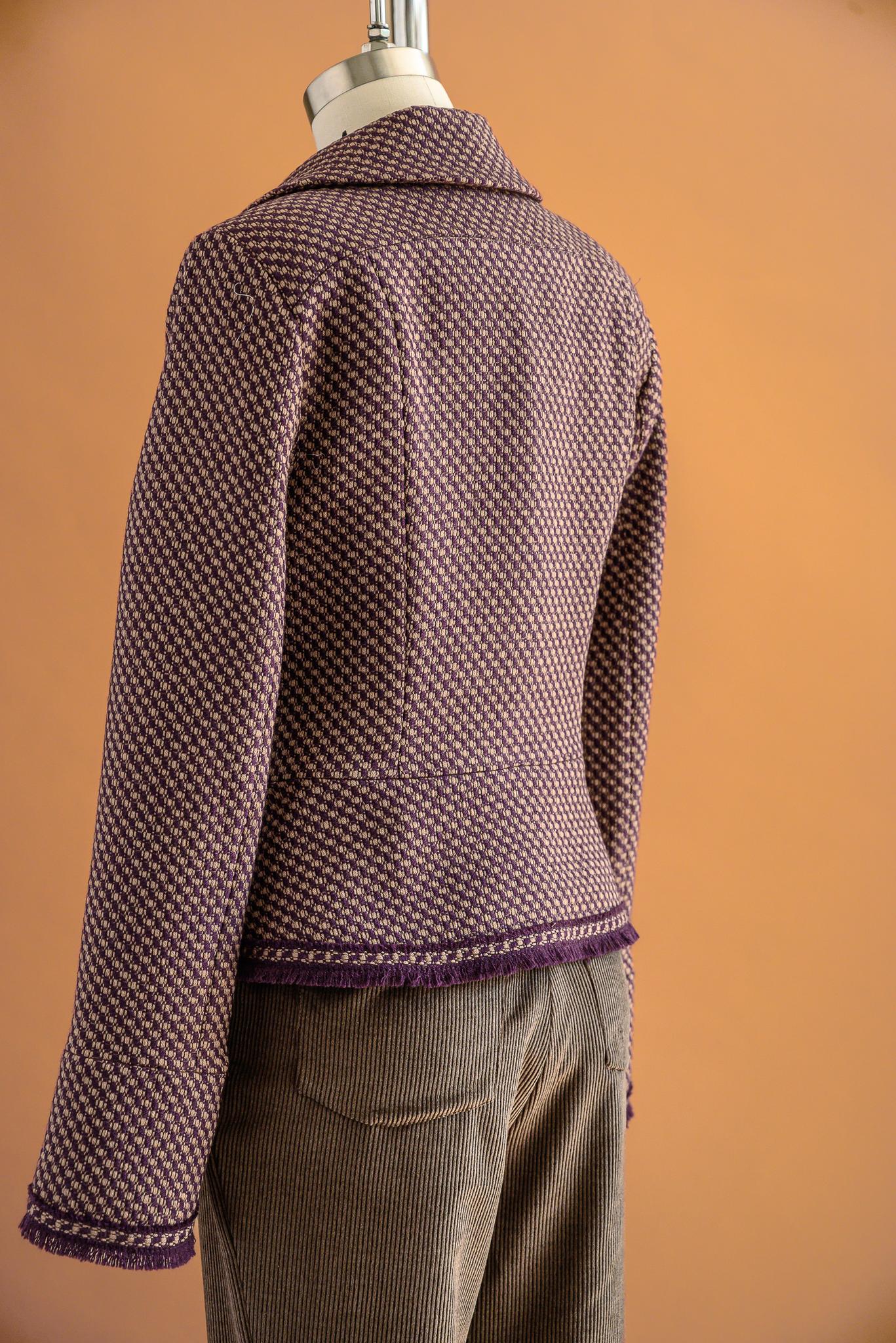 Veston tweed prune & beige
