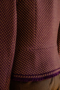 Veston tweed prune & beige
