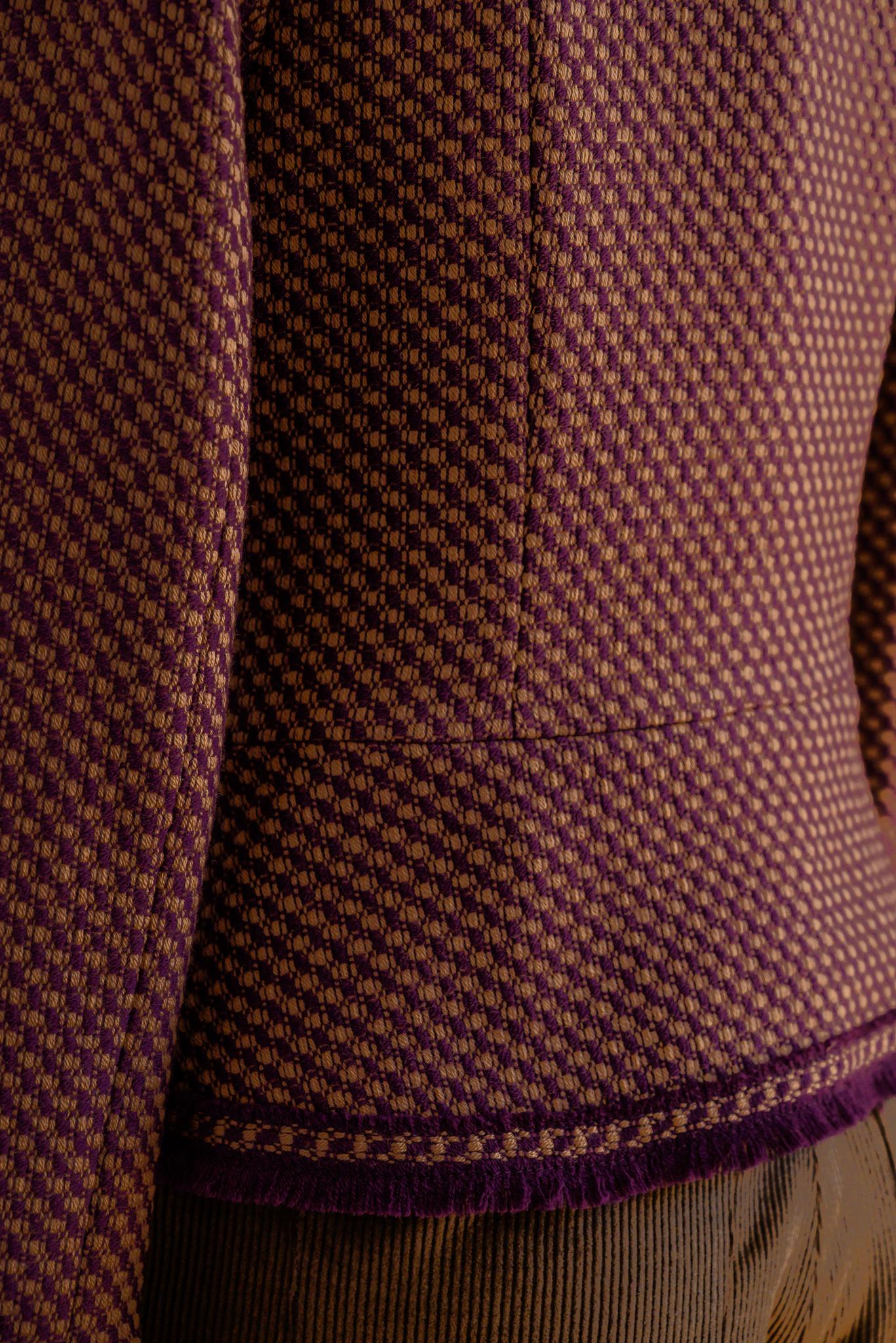 Veston tweed prune & beige