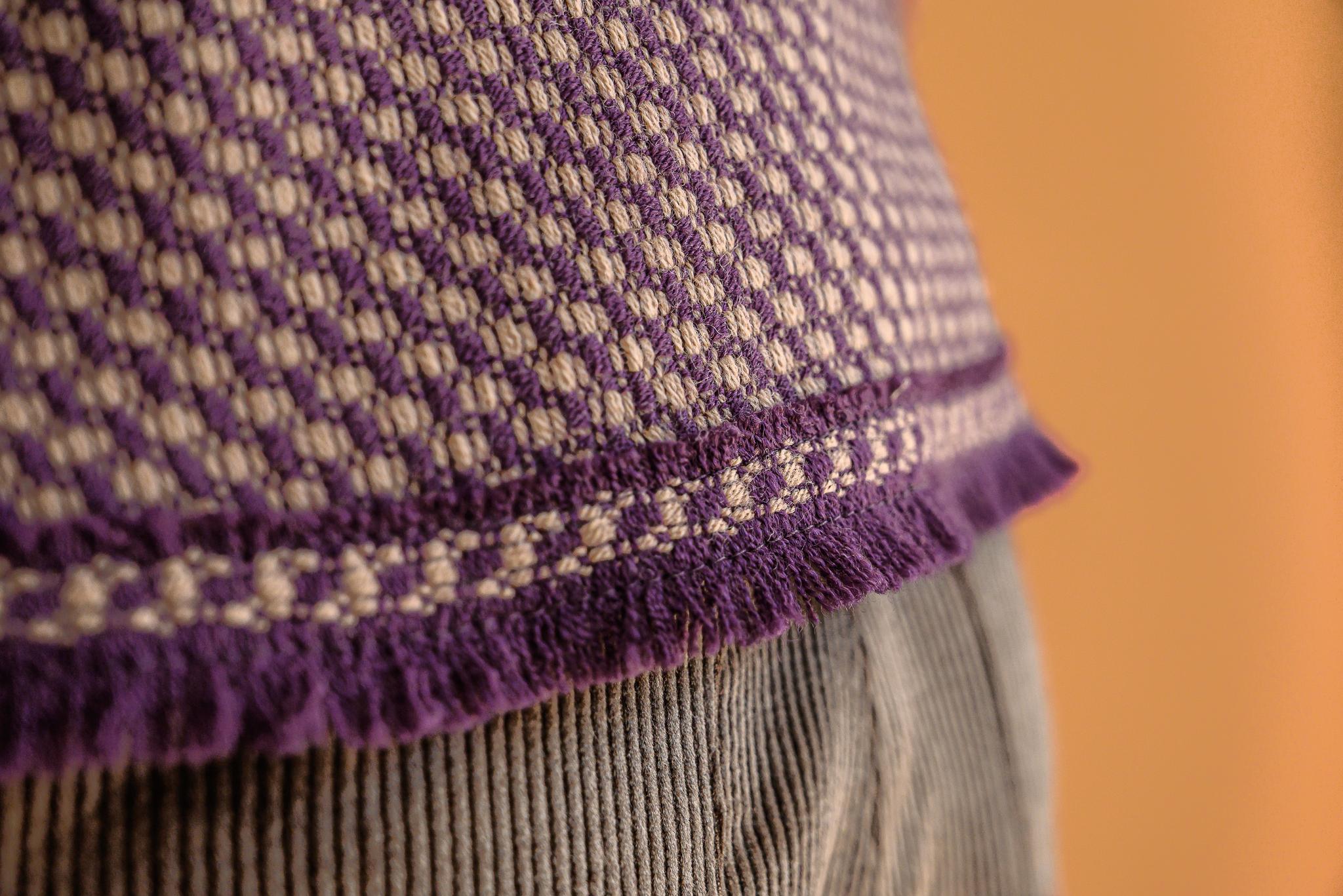 Veston tweed prune & beige
