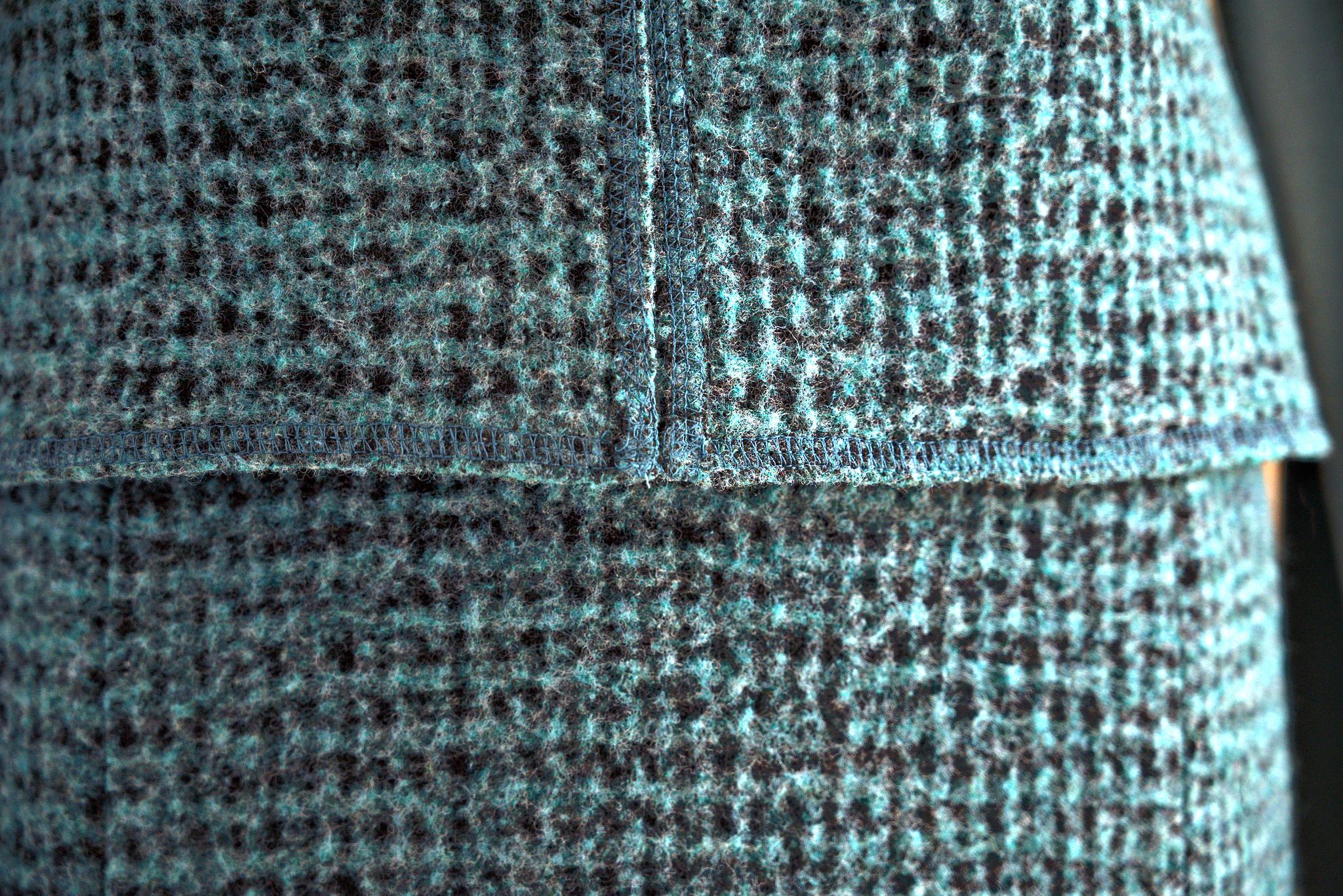 Jupe laine bouillie turquoise