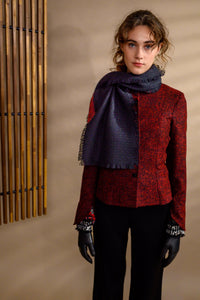 Foulard jacquard de cachemire à losanges - Atelier Boutique Isabelle Elie