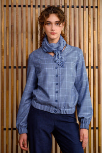 Foulard losange cachemire & soie brodé - Atelier Boutique Isabelle Elie