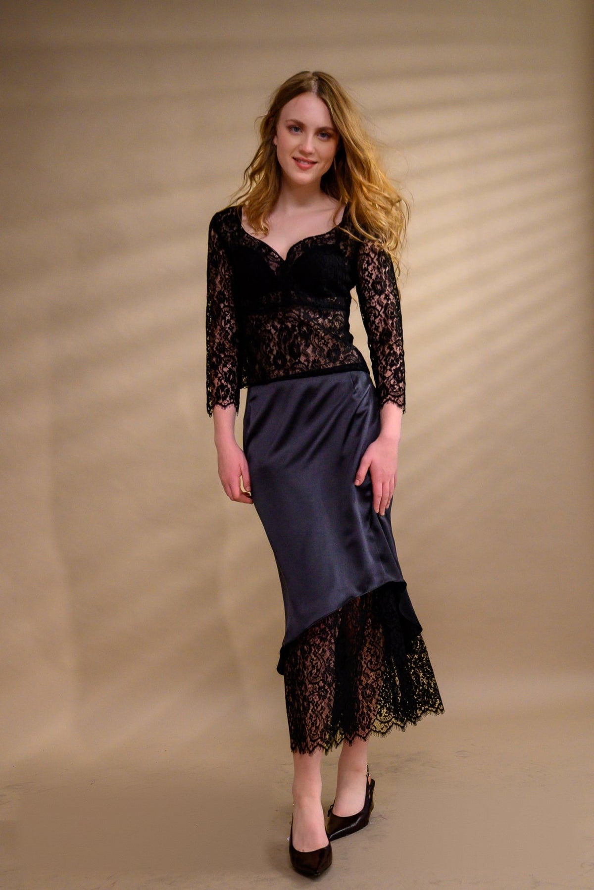 Jupe longue soie & dentelle - Atelier Boutique Isabelle Elie