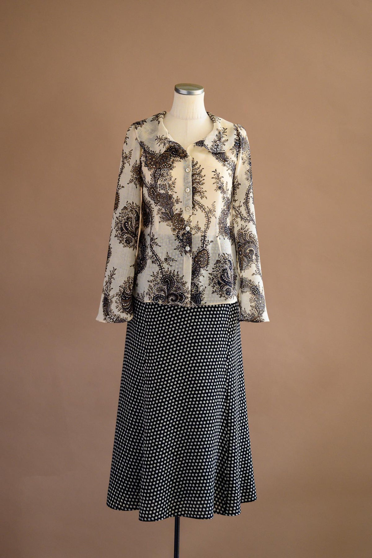 Jupe midi crêpe de laine étoilée - Atelier Boutique Isabelle Elie