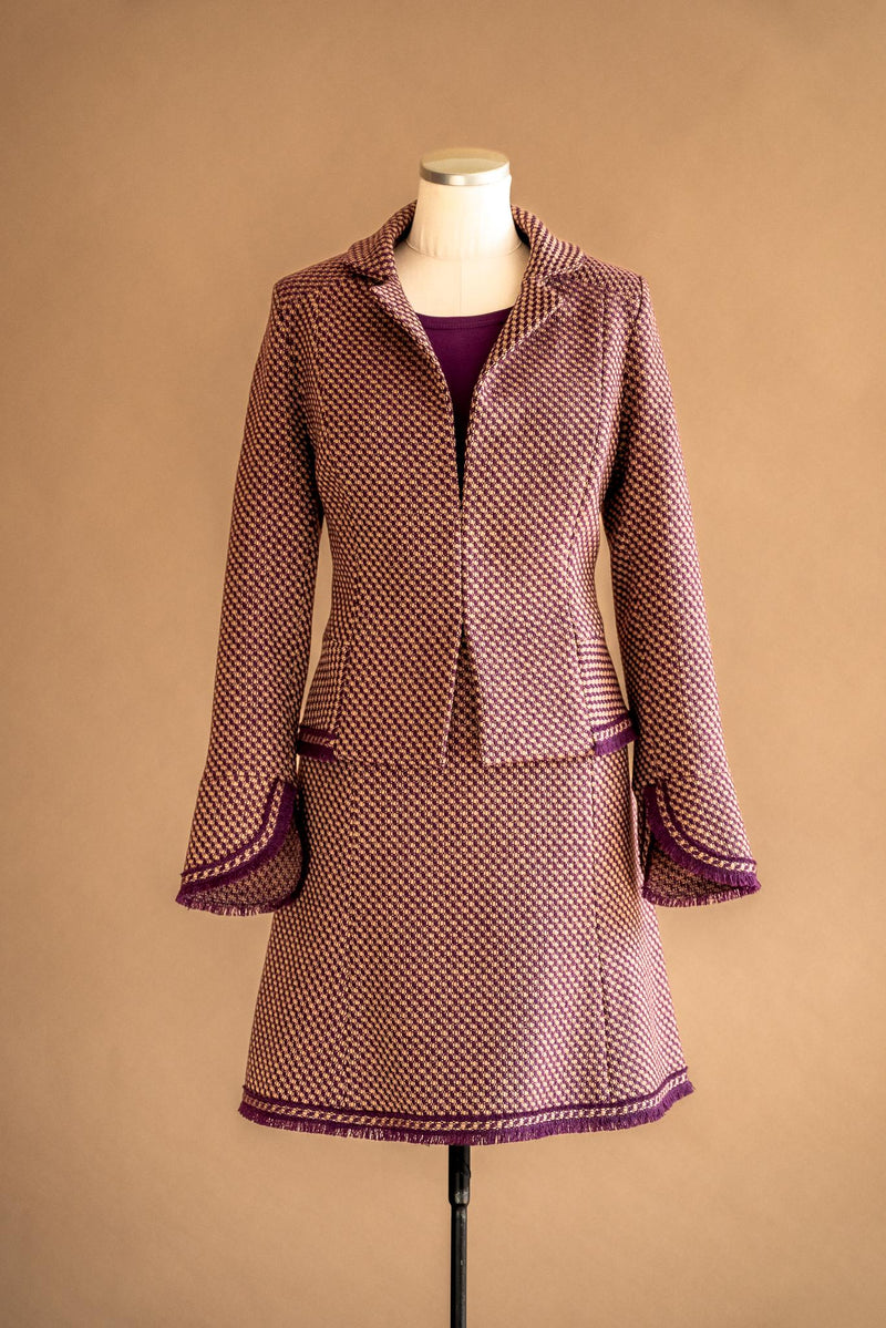 Jupe tweed prune & beige - Atelier Boutique Isabelle Elie