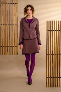 Jupe tweed prune & beige - Atelier Boutique Isabelle Elie