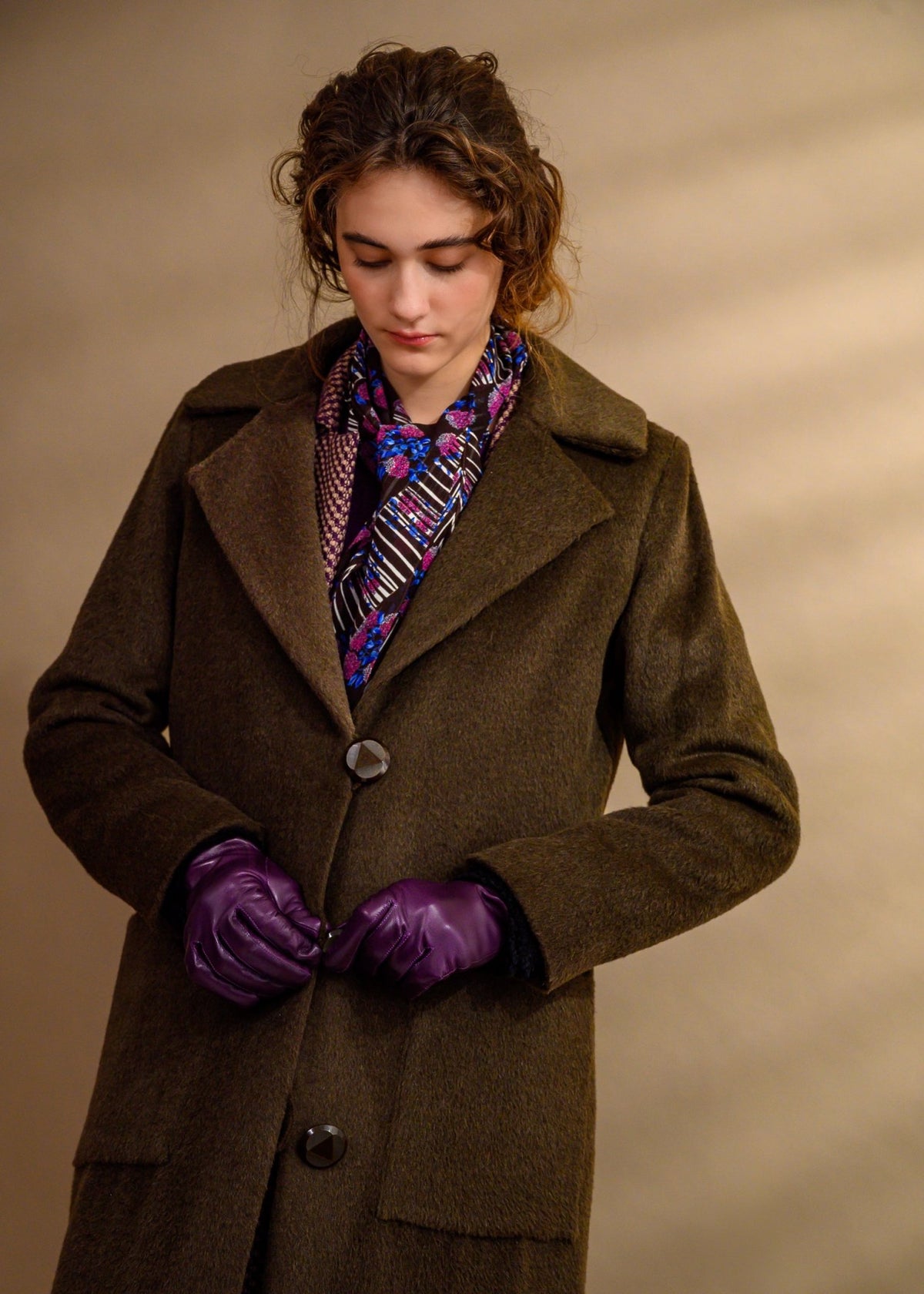 Manteau long alpaga chocolat - Atelier Boutique Isabelle Elie