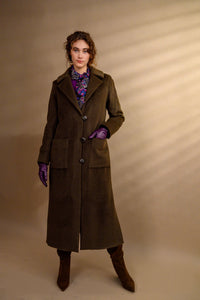 Manteau long alpaga chocolat - Atelier Boutique Isabelle Elie