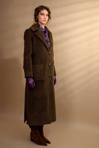 Manteau long alpaga chocolat - Atelier Boutique Isabelle Elie