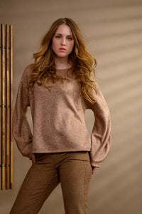 Pull réversible viscose & mérinos — beige - Atelier Boutique Isabelle Elie