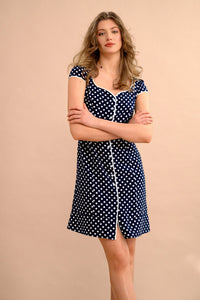 Robe Chemisier Marine - Atelier Boutique Isabelle Elie