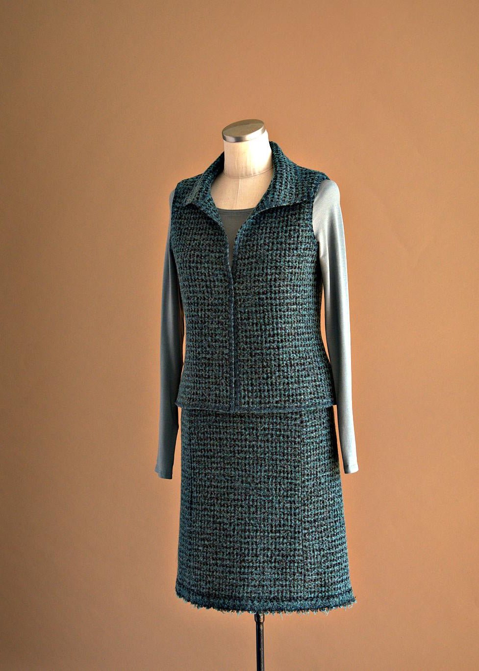 Veste sans manches turquoise - Atelier Boutique Isabelle Elie