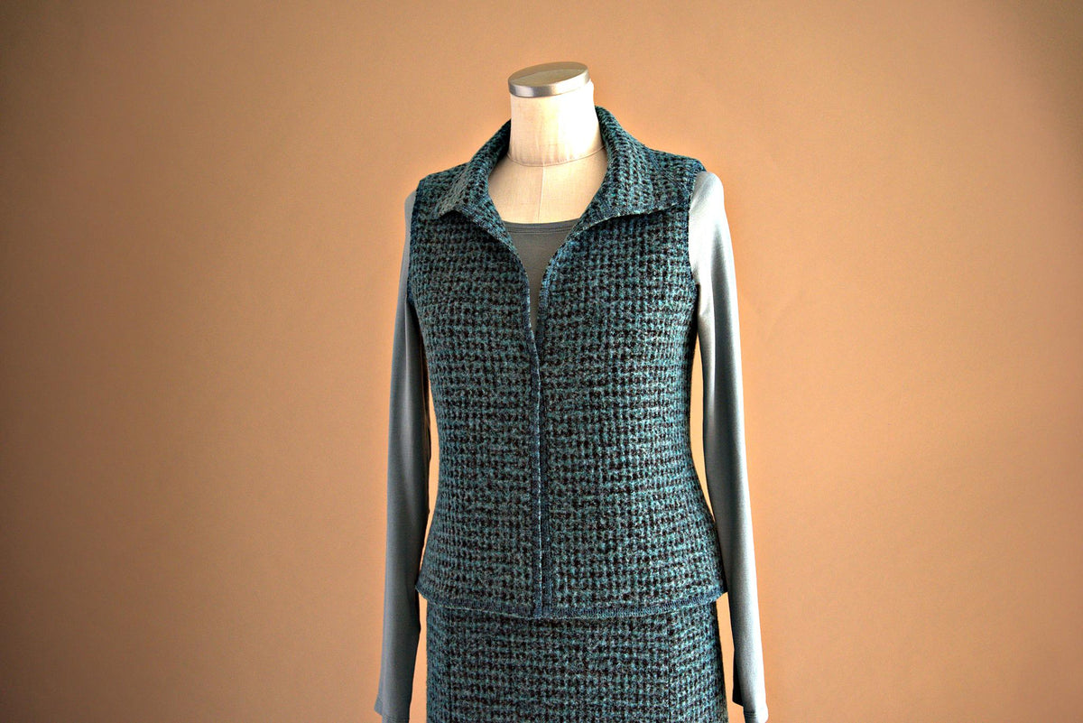 Veste sans manches turquoise - Atelier Boutique Isabelle Elie
