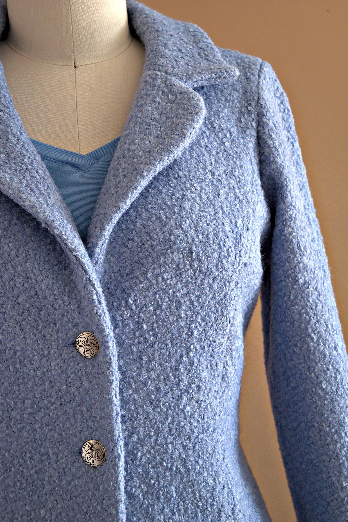 Veste tricot laine col tailleur - Atelier Boutique Isabelle Elie
