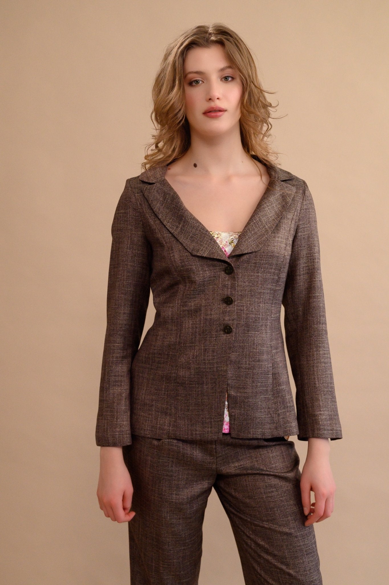 Veston brun - Atelier Boutique Isabelle Elie