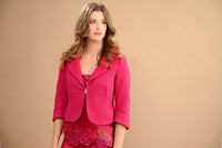 Veston en bouclé fuchsia - Atelier Boutique Isabelle Elie