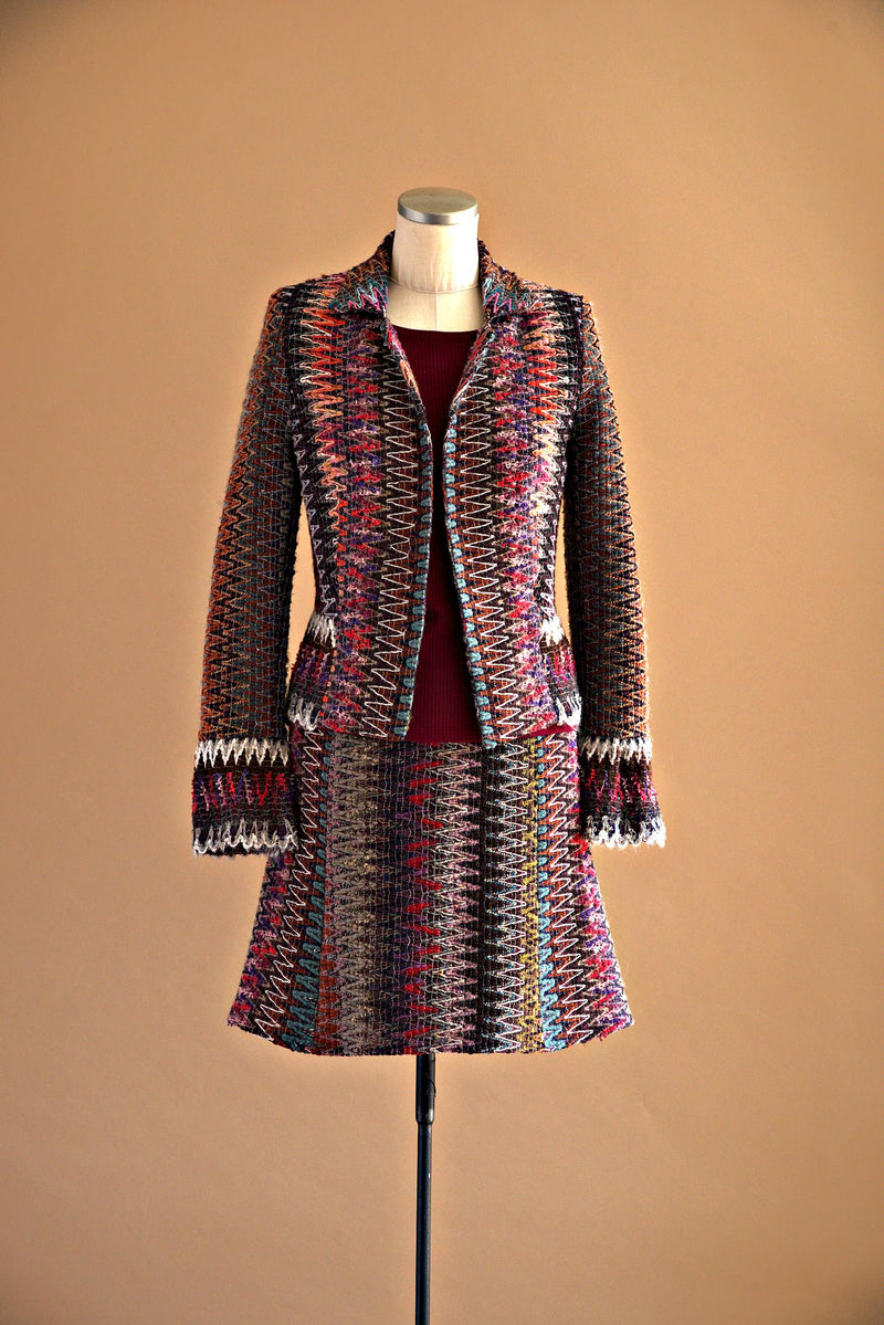 Veston laine multicolore effet dentelle - Atelier Boutique Isabelle Elie