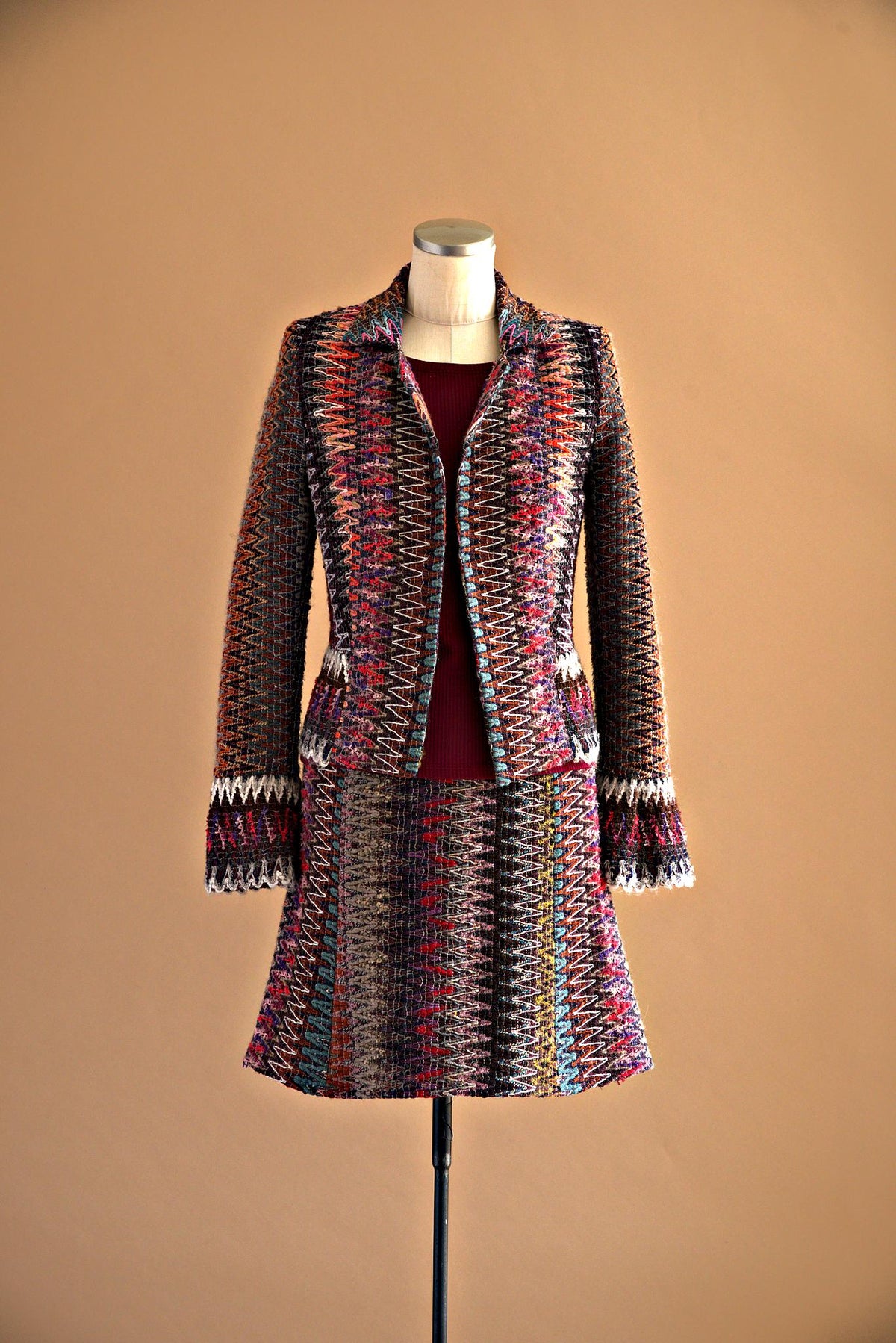 Veston laine multicolore effet dentelle - Atelier Boutique Isabelle Elie