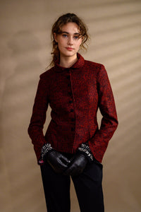Veston laine & soie rouge chiné - Atelier Boutique Isabelle Elie