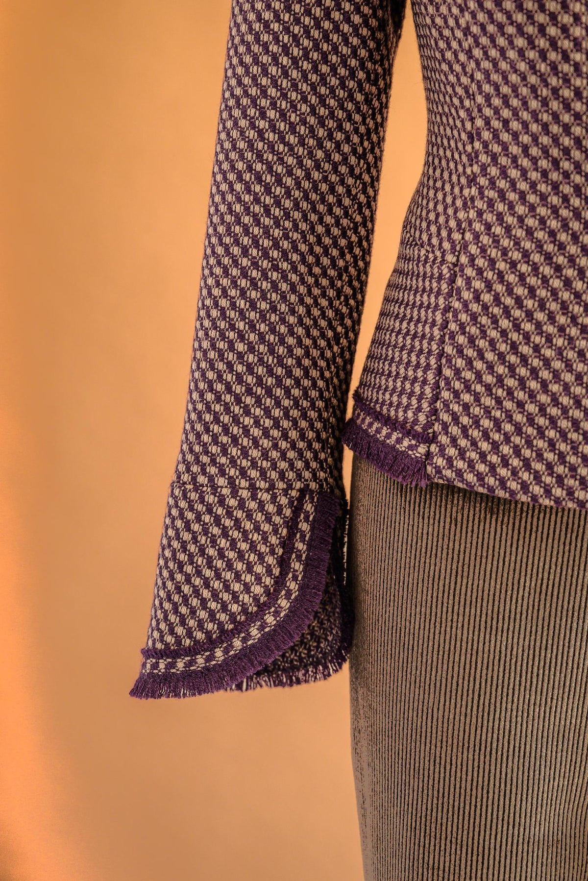 Veston tweed prune & beige - Atelier Boutique Isabelle Elie