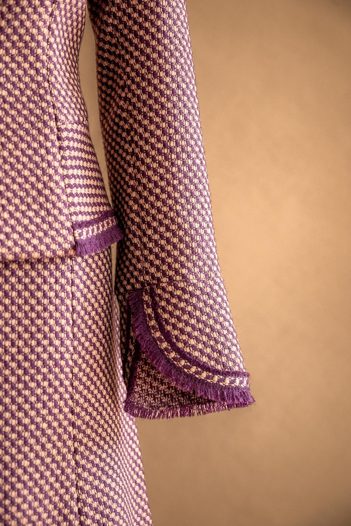 Veston tweed prune & beige - Atelier Boutique Isabelle Elie