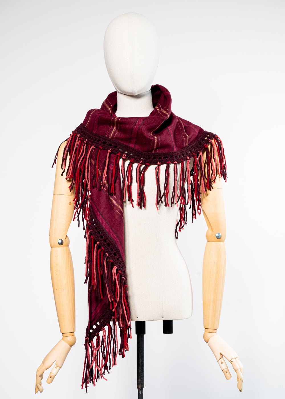 Maroon fringe clearance scarf