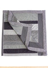 Châle ou Jeté rectangulaire en tricot de laine grise patchwork - Atelier Boutique Isabelle Elie