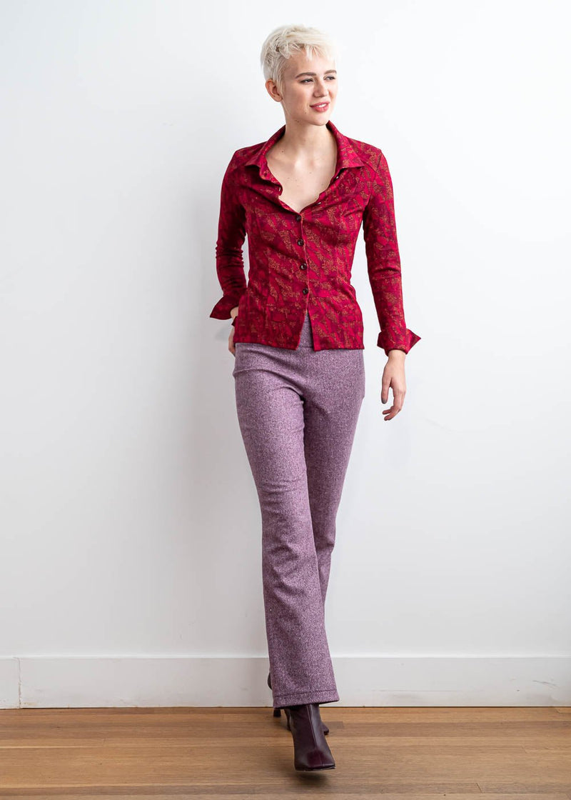 Pantalon extensible violet 786 - Atelier Boutique Isabelle Elie