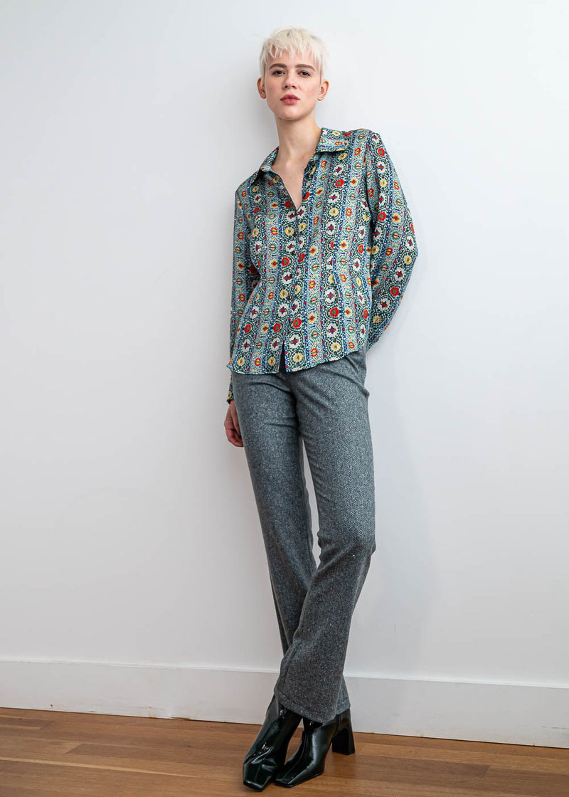 Pantalon turquoise 786 - Atelier Boutique Isabelle Elie