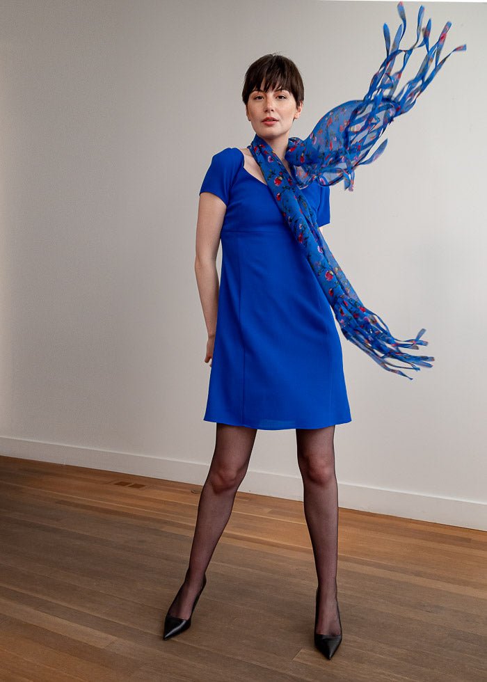 Robe à Godets Bleu 8 - Atelier Boutique Isabelle Elie