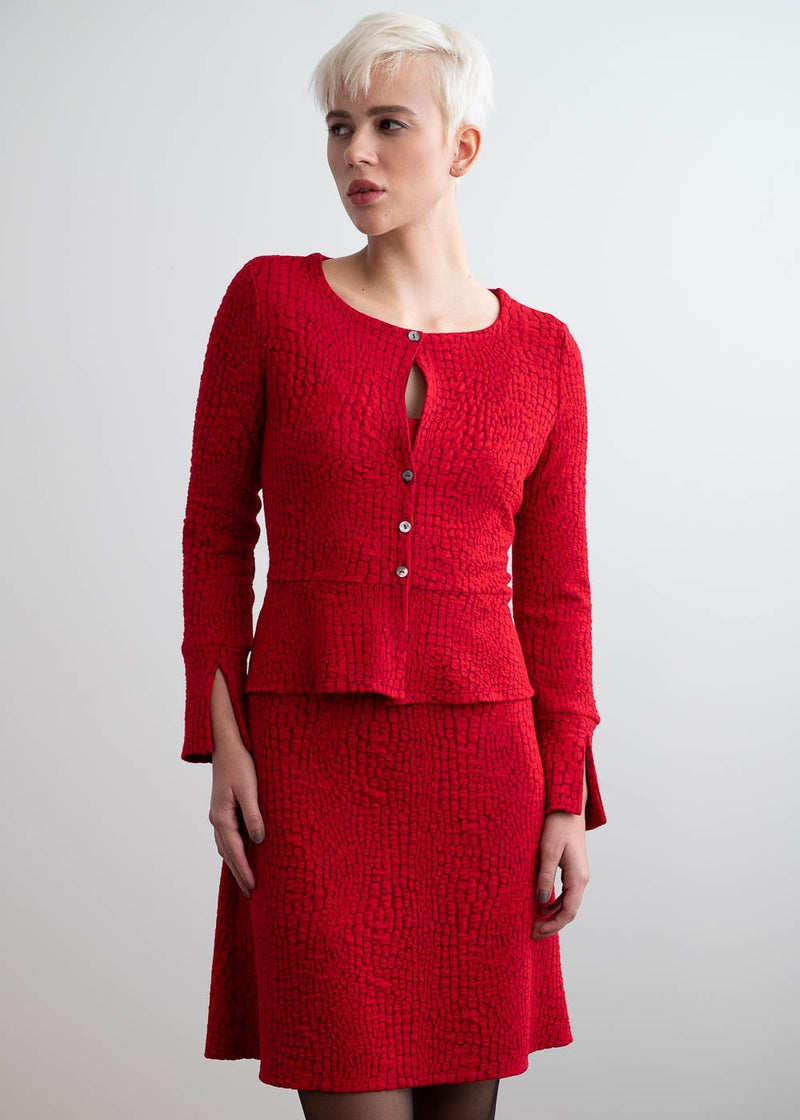 Veste 1188 rouge - Atelier Boutique Isabelle Elie