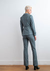 Veston en lainage turquoise 3163 - Atelier Boutique Isabelle Elie