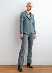 Veston en lainage turquoise 3163 - Atelier Boutique Isabelle Elie